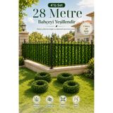 LİGROUND 28 Metre Yapay Sarmaşık Çiçek Bahçe Balkon Çiti Küpeşte Korkuluk Süsü Dekoratif Yapraklı Tel Boru Gizleme