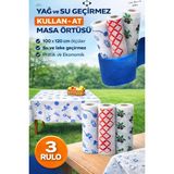 LİGROUND 3 Rulo Tek Kullanımlık Kağıt Piknik Örtüsü - Kullan At Masa Örtüsü Bez Up001