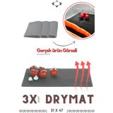 LİGROUND 3 X Drymat Antrasit Buzdolabı Dondurucu Koruyucu Mat Meyve-sebze Nem Önleyici (31 X 47 X 0,8 CM)