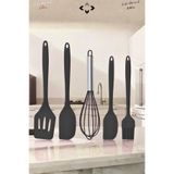 LİGROUND 5’li Isıya Dayanıklı %100 Silikon Spatula Mutfak Gereç Seti Fırça Tel Çırpıcı Mutfak Gereçleri