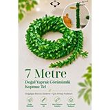 LİGROUND 7 metre Doğal Yaprak Görünümlü Kopmaz Tel Doğalgaz Borusu Gizleme Teli Yapay Yaprak Sarma Çok Amaçlı Bahçe Çiti Yeşil