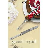 LİGROUND Grand Crystal Pasta Servis Seti İkili Pizza Servis Seti Kristal Saplı Spatula ve Bıçak Mutfak Takımı Çok Renkli