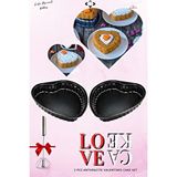 LİGROUND LOVE CAKE SET 3 Parça Kalpli Kek Kalıbı Seti Çırpma Teli Hediye! Antrasit Kalpli Kek Pasta Kalıbı Siyah
