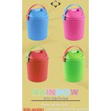 Liground Rainbow 12,5 Lt Renkli Kulplu Kapaklı Çöp Kovası Mutfak Banyo Çocuk Odası Çöp Kovası Temizlik Kovası