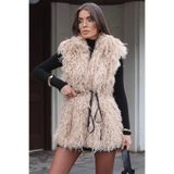 Lijuri Teddy Peluş Kürk Yelek Belden Bağlamalı 5192