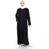 Likapa Fermuarlı Viskon Namaz Elbisesi - Siyah - 2