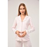Likapa Interlok Düğmeli Hamile Lohusa Uzun Kol Pijama Takımı 1354-01 - 2XL - Pembe