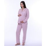 Likapa Penye Önden Düğmeli Hamile Lohusa Uzun Kol Pijama Takımı - 2XL - Beyaz