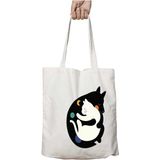 Like Cat And Dogs Kedi Köpek Iki Taraf Kalıcı Yıkanabilir Okul Plaj Omuz Bez Çanta