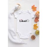 Liked Yazılı Bebek Body%100 Pamuklu Organik Baskılı Beyaz Çıtçıtlı Badi Zıbın, 6 Ay