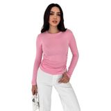 Likralı Büzgü Detaylı Bluz – Brown Flex, pembe, l