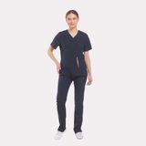 Likralı Dinamik Janet Doktor, Hemşire Forma Takım - Kadın, Lacivert - S