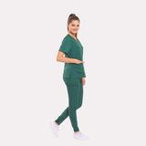 Likralı Dinamik Janet Doktor, Hemşire Forma Takım - Kadın, Yeşil - S