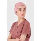 Likralı Doktor Hemşire Cerrahi Bone Aşçı Bonesi Iş Bandanası, Bronz Pembe - Standart