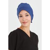 Likralı Doktor Hemşire Cerrahi Bone Aşçı Bonesi Iş Bandanası, Fırtına Mavi - Standart