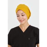 Likralı Doktor Hemşire Cerrahi Bone Aşçı Bonesi Iş Bandanası, Safran - Standart