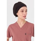 Likralı Doktor Hemşire Cerrahi Bone Aşçı Bonesi Iş Bandanası, Siyah - Standart
