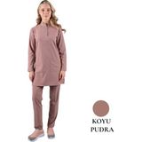 Likralı Doktor & Hemşire Forması Cerrahi Takım Siyah | Brl Tesettür Panda Flex - Koyu Pudra - 2XS