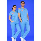 Likralı Doktor/hekim Forması (Alaskan Blue) - XL - Alaska Mavisi