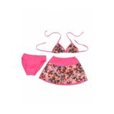 Likralı Etekli Çocuk Bikini Set SOMON 1-2 Yaş