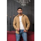 Likralı Fitilli Pamuklu Kışlık Kumaş Regular Fit Gömlek DEVE TÜYÜ 2XL
