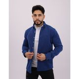 Likralı Iç Polarlı Kışlık Kalın Erkek Gömlek - XL - Saks