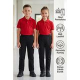 Likralı Penye Beli Lastikli Unisex Kız Erkek Okul Pantolonu - Siyah - 11 Yaş