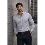 Likralı Regular Fit Nefes Alabilir Klasik Erkek Oxford Gömlek -Taş