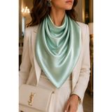 Likralı Saten Fular. 60x60 cm. (Adaçayı Yeşili, 60x60cm)