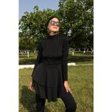 Likralı Tam Kapalı Tesettür Mayo Siyah
