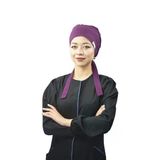 Likralı Tesettür Düz Koyu Mürdüm Doktor Hemşire Aşçı Cerrahi Tesettür Bonesi