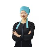 Likralı Tesettür Turkuaz Mavisi Doktor Hemşire Aşçı Cerrahi Tesettür Bonesi