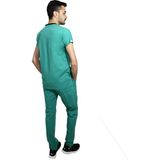Likralı Yarasa Kol Doktor&hemşire Forması Yeşil Tery Flex Kumaş Erkek