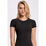 Likralı Yuvarlak Yaka Kadın T-shirt 5 Adet (Siyah)