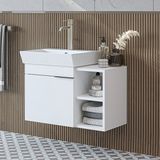 Likya Ayaksız Tek Kapaklı Açık Raflı Lavabolu 72 cm Banyo Dolabı Alt, Lavabolu Alt Banyo Dolabı Beyaz