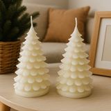Likya Candle 2’li Büyük Cam Beyaz Mum –– Sandal Ağacı Kokulu – Şık & Doğal - 2 Adet