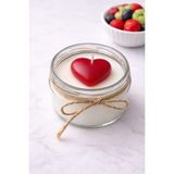 Likya Candle Aşk Temalı Kalpli Kokulu Mum Cam Kavanozda – 330 gr - Kırık Beyaz