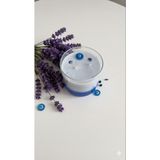 Likya Candle Likya Nazar Kovucu Parliament Mavisi Mum – Üç Renkli Simli Tasarım, Sandal Kokulu, Büyük Mum %100 Doğal Soya Wax, El Yapımı 600 g - Mavi - Beyaz - 1 Adet