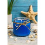 Likya Candle Mavi Yasemin Kokulu Mum – 330 gr El Yapımı Dekoratif Cam Kavanoz, Ferah & Şık Tasarım - 1 Adet