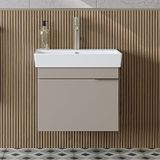 Likya Tek Kapaklı Lavabolu 59 Cm Banyo Dolabı Alt, Lavabolu Banyo Alt Dolabı Kumtaşı