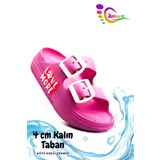 lil amore Çift Toka Hafif Eva Yazlık Plaj Çocuk Terliği Havuz Terliği Lavabo Terliği LM Fuşya