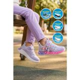 Lila Cırtlı Işıklı Desenli Kız Çocuk Spor Ayakkabı Sneaker 26Y309 P