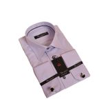 Lila Dar Kesim Micro Kumaş Kol Düğmeli Slim Fit Erkek Gömlek - 201-3
