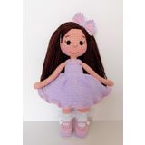 Lila Fatoş Bebek Amigurumi Organik Oyuncak