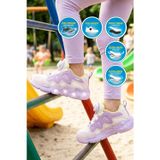 Lila Geniş Kalıp Akıllı Bağcıklı Işıklı Kız Çocuk Spor Ayakkabı Evan F