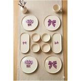 Lila Gift 10 Parça Handmade Kahvaltı Takımı 4 Kişilik Seramik Sunum & Servis Tabağı Kase Seti