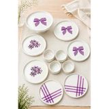 Lila Gift 11 Parça 6 Kişilik Handmade Seramik Kahvaltı Takımı & Sunum Seti Lila Desenli Pasta Tabağı Seti