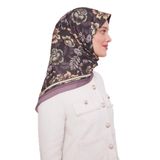 Lila Gül Desen Aura Eşarp