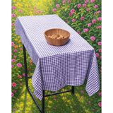 Lila Happy Camper Pötikare Pamuk Dokuma Çevre Dostu Kamp Karavan Masa Örtüsü 150 cm - Mor - 100 x 150 cm