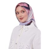 Lila Karışık Desen Pamuk Eşarp